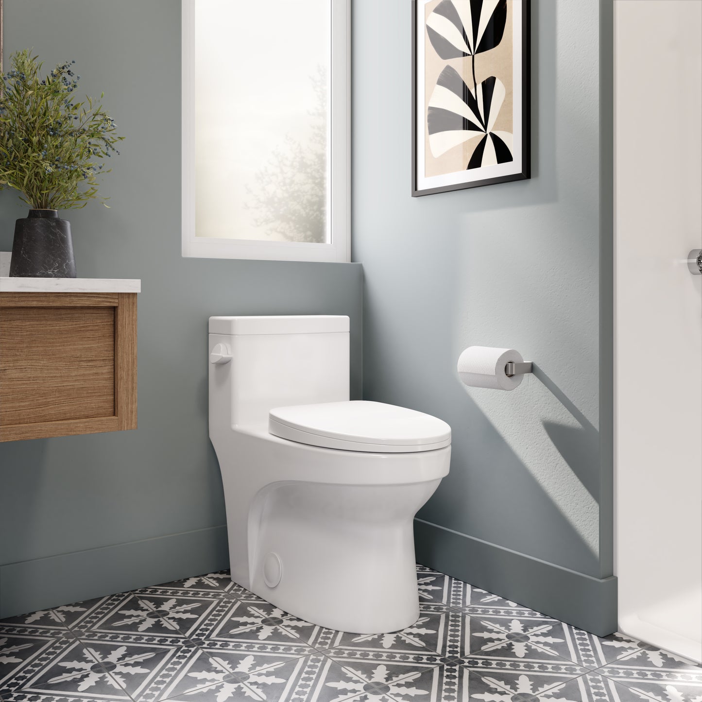 Neptune Adams ADA 4.8L Side Flush One-Piece Toilet in White