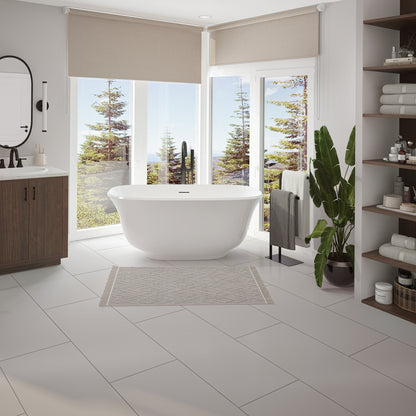 Neptune Arta Acrylic Freestanding Center Drain Bathtub in White
