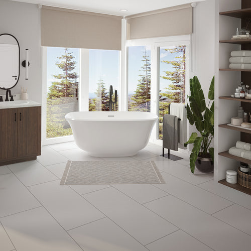 Neptune Arta Acrylic Freestanding Center Drain Bathtub in White