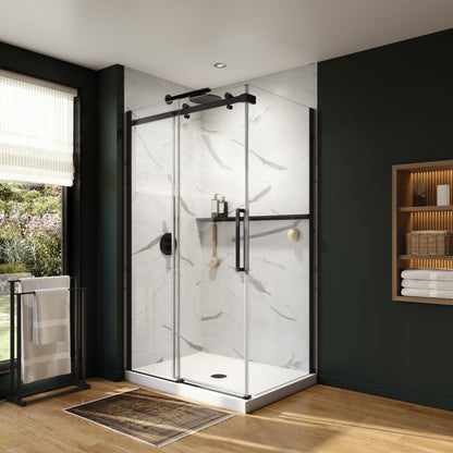 Neptune Axion 3 4 In 8 mm For Corner Installation With Clear Glass In 48 x 32 x 78 3/4-Inch Sliding Shower Door