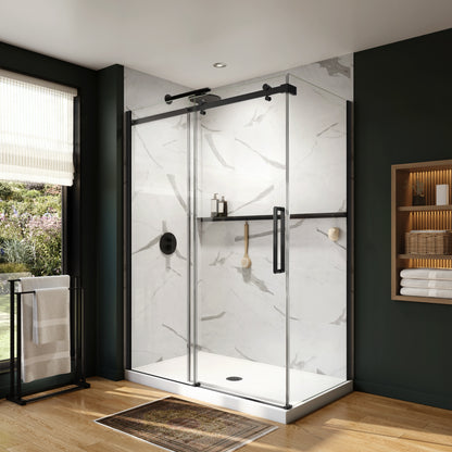 Neptune Axion 3 4 In 8 mm For Corner Installation With Clear Glass In 48 x 32 x 78 3/4-Inch Sliding Shower Door