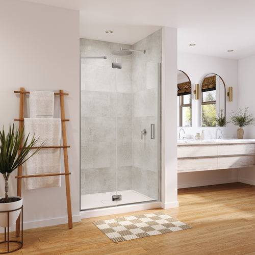 Neptune Azelia 36 x 74 in. 6mm Pivot Shower Door for Alcove Installation with Clear glass in Chrome