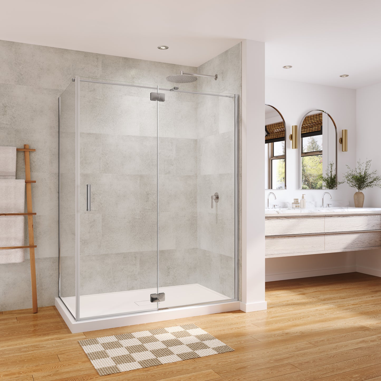 Neptune Azelia In 6 mm For Corner Installation With Clear Glass In 36 x 36 x 74-Inch Pivot Shower Door