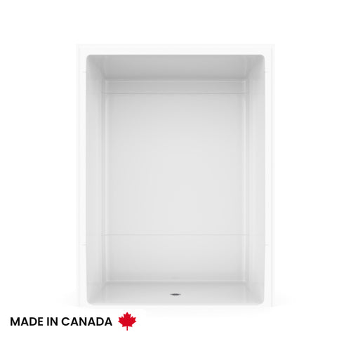 Neptune Banff BFS-6036A Acrylic Alcove Center Drain Beveled Threshold One-Piece Shower in White