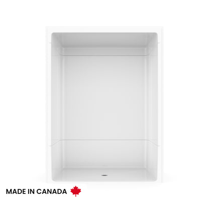 Neptune Banff BFS-6036A Acrylic Alcove Center Drain Beveled Threshold Three-Piece Shower in White