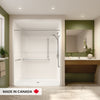 Neptune Banff BFS-6036A Acrylic Alcove Center Drain Beveled Threshold One-Piece Shower in White