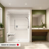 Neptune Banff BFS-6036A Acrylic Alcove Center Drain Beveled Threshold Three-Piece Shower in White