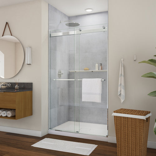 Neptune Barena 44-48 x 76 in. 8mm Bypass Shower Door for Alcove Installation with Clear Glass in Chrome