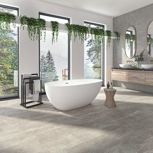 Neptune Braga 5929 AFR Solid Surface Freestanding Center Drain Bathtub in Matte White