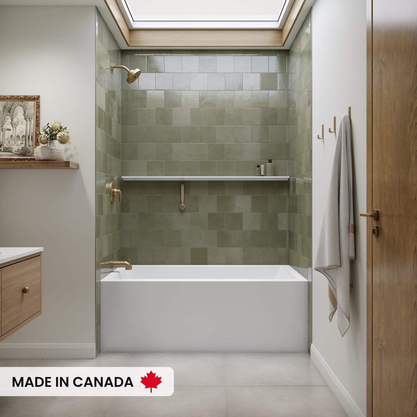 Neptune Clermont Alcove Bathtub in White