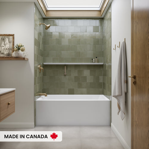 Neptune Clermont Alcove Bathtub in White
