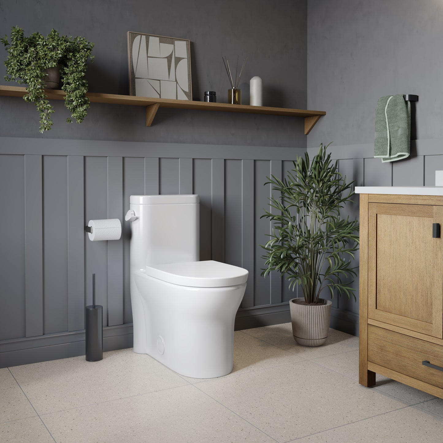 Neptune Florence 4.8L Side Flush One-Piece Toilet in White