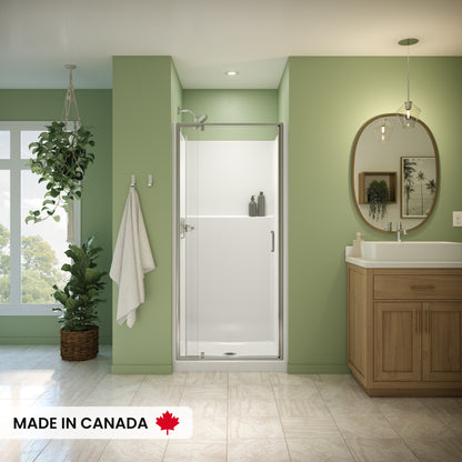 Neptune Galatea SH3636 Acrylx Alcove Center Drain One-Piece Shower in White