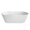 Neptune Girona 6628 AFR Solid Surface Freestanding Double Ended Center Drain Bathtub in Matte White