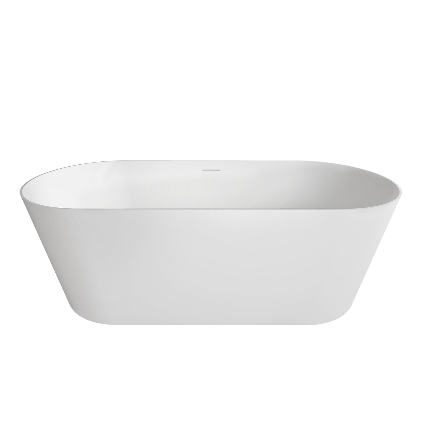 Neptune Girona 6628 AFR Solid Surface Freestanding Double Ended Center Drain Bathtub in Matte White
