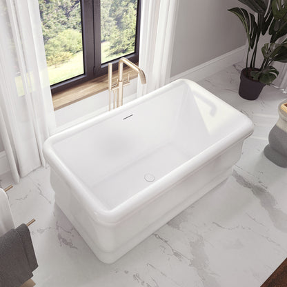 Neptune Loira Acrylic Freestanding Center Drain Bathtub in White