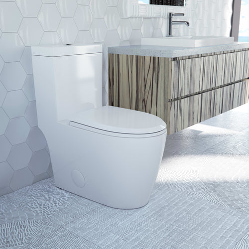 Neptune Prague 4.1/6L Dual Flush Elongated One-Piece Toilet in White