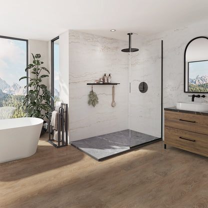 Neptune Pietra 6032 Stone Composite Shower Base in Concrete