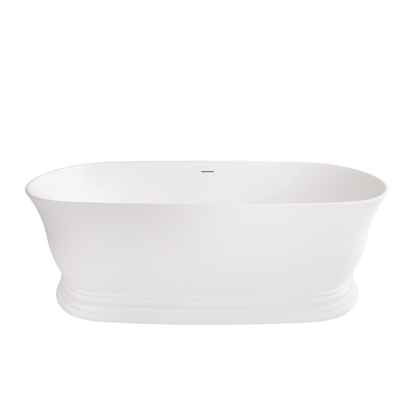 Neptune Vantaa 7132 AFR Solid Surface Freestanding Center Drain Bathtub in Matte White