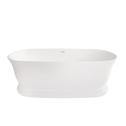 Neptune Vantaa 7132 AFR Solid Surface Freestanding Center Drain Bathtub in Matte White