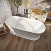 Neptune Vantaa 7132 AFR Solid Surface Freestanding Center Drain Bathtub in Matte White