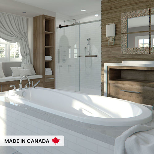 Neptune Vapora 6036 Acrylic Drop-In End Drain Bathtub in White