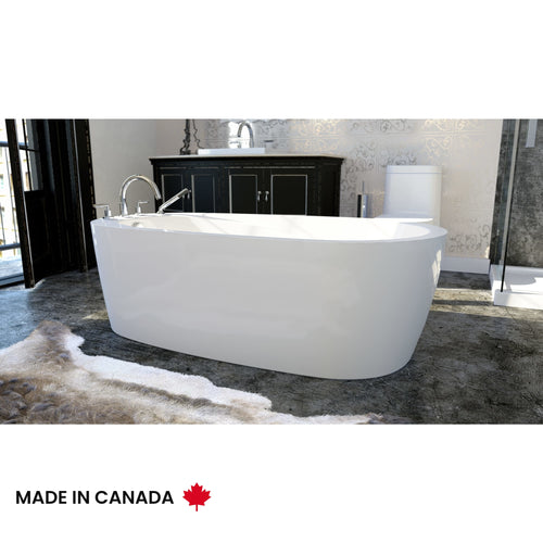 Neptune Vapora F1 6036 Acrylic Freestanding End Drain Bathtub in White