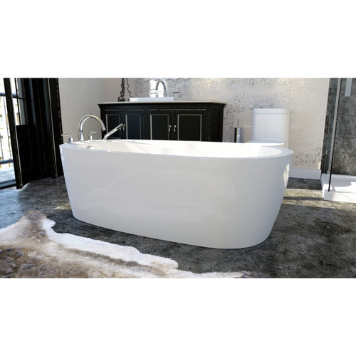 Neptune Vapora F1 6036 Acrylic Freestanding End Drain Bathtub in White
