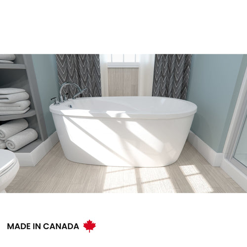 Neptune Vapora F2 3660 Acrylic Freestanding End Drain Bathtub in White
