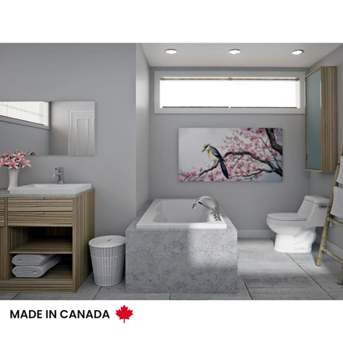 Neptune Velona 6032 Acrylic Drop-In End Drain Bathtub in White