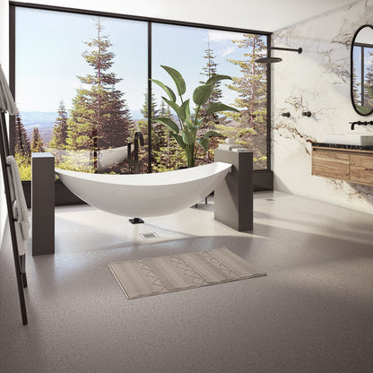 Neptune Zadar 79 Acrylic Floating Hammock Center Drain Bathtub in White
