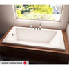 Zen Acrylic Drop-In End Drain Bathtub with 2 in. Deck in White