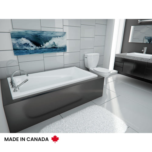 Neptune Zenya 6032 AFR Acrylic Drop-In End Drain Bathtub in White