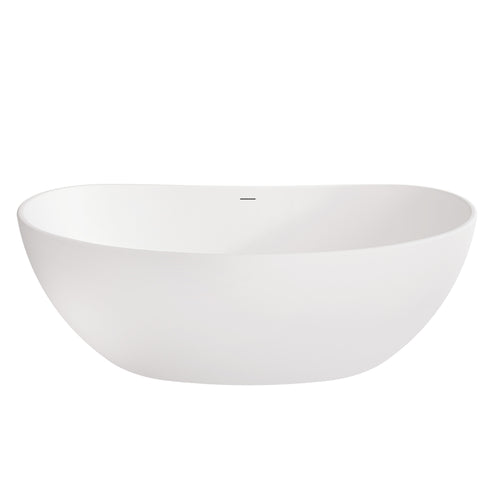 Neptune Zilina 6434 AFR Solid Surface Freestanding Double Slipper Center Drain Bathtub in Matte White