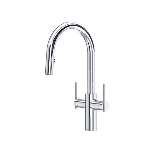 Riobel Lateral™ Two Handle Pull-Down Kitchen Faucet With C-Spout