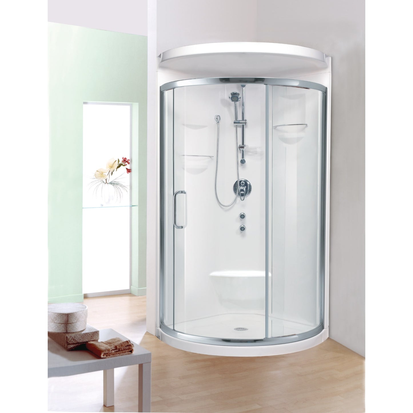 Neptune Nice In 6 Mm For Corner Installation With Clear Glass In 32 x 32 x 71-Inch Sliding Shower Door