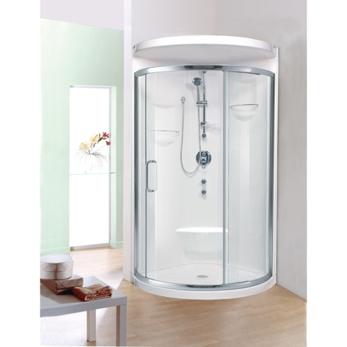 Neptune Nice 32 x 32 x 71 in. 6 mm Sliding Shower Door for Corner Installation with Clear glass in Chrome