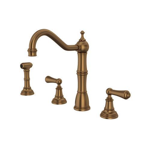 Perrin & Rowe Edwardian™ Two Handle Kitchen Faucet With Side Spray