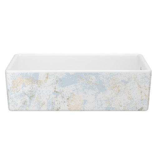 Shaws Shaker™ 36" Single Bowl Farmhouse Apron Front Fireclay Kitchen Sink With Patina Design