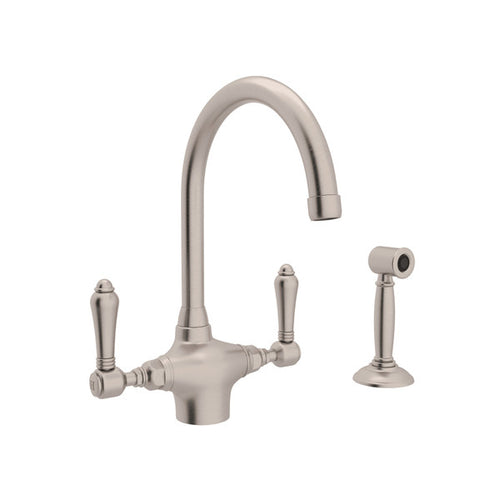 ROHL San Julio Single Hole C-Spout Kitchen Faucet With Sidespray