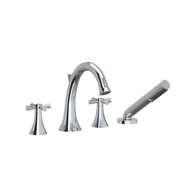 RIOBEL Edge 4-Hole Deck Mount Tub Filler