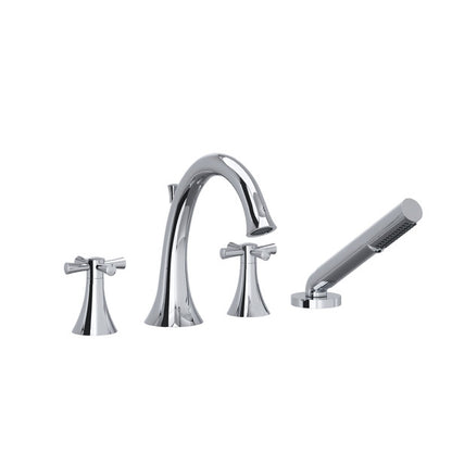 RIOBEL Edge 4-Hole Deck Mount Tub Filler