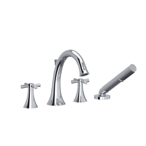 RIOBEL Edge 4-Hole Deck Mount Tub Filler