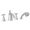 Perrin & Rowe Deco 4-Hole Deck Mount Tub Filler with Handshower