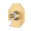 Perrin & Rowe Edwardian Octagonal Concealed Thermostatic Trim Without Volume Control With Metal Lever Handle.5585L