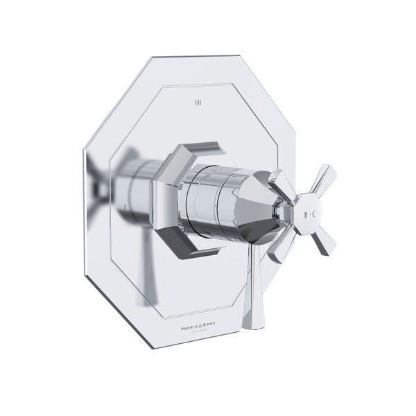 Perrin & Rowe Deco 1/2" Thermostatic & Pressure Balance Trim With 3 Functions (Shared) With Lever Handle - Polished Chrome.TDC23W1LS