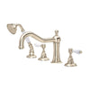 ROHL Acqui 4-Hole Deck Mount Column Spout Tub Filler With Handshower