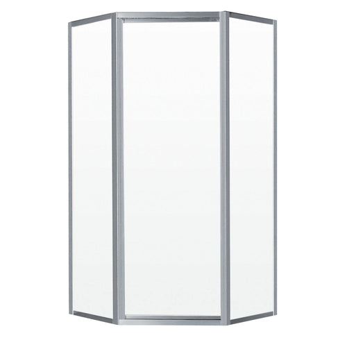 Neptune Ovada Neo-Angle 38 x 38 x 70 in. 4 mm Pivot Shower Door for Corner Installation with Clear Glass in Chrome