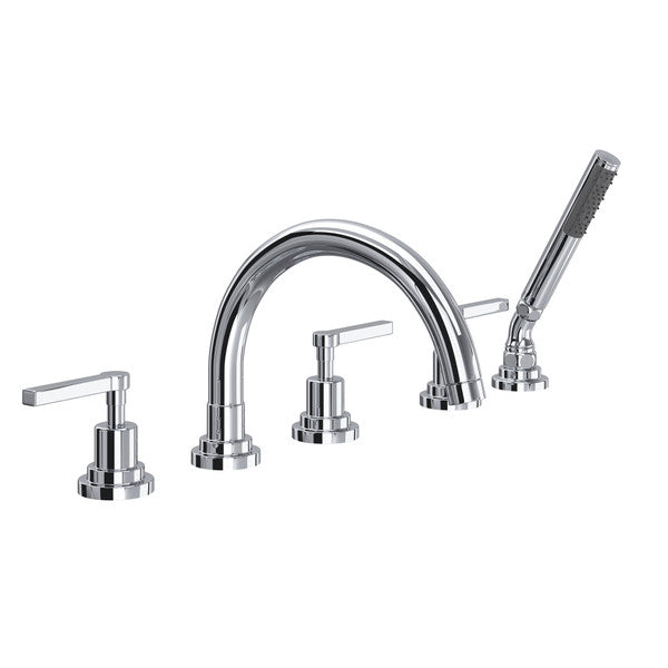 ROHL Lombardia 5-Hole Deck Mount Tub Filler With C-Spout