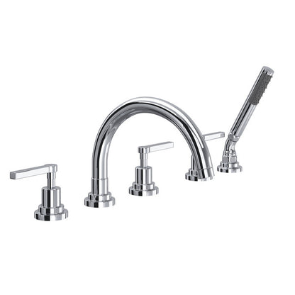 ROHL Lombardia 5-Hole Deck Mount Tub Filler With C-Spout